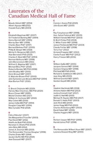 Printable List of Laureates