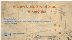 Archives and Soviet Studies in Georgia
