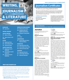 Writing, Journalism & Literature