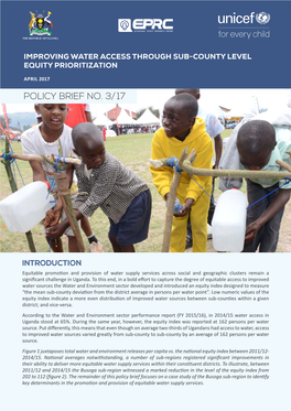 Busoga Sub-Region Witnessed a Marked Reduction in the Level of the Equity Index from 202 to 112 (Figure 2)