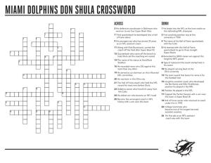Miami Dolphins Don Shula Crossword