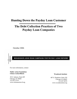Hunting Down the Payday Loan Customer the Debt Collection
