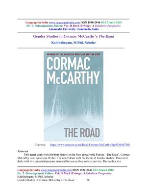 Gender Studies in Cormac Mccarthy's the Road