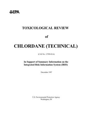 Toxicological Review of Chlordane (Technical)