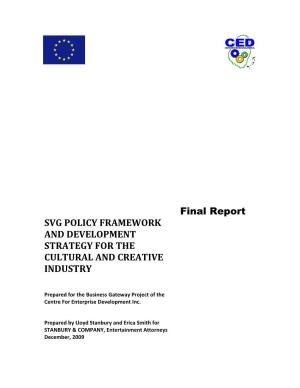Cultural Industries Policy Framework for St