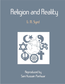 Religion and Reality by G M Syed
