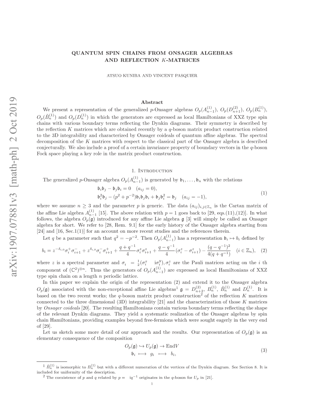 Quantum Spin Chains from Onsager Algebras and Reflection $ K $-Matrices