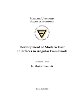 Development of Modern User Interfaces in Angular Framework
