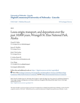 Loess Origin, Transport, and Deposition Over the Past 10,000 Years, Wrangell-St