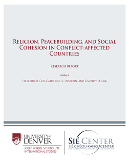 Religion, Peacebuilding, and Social Cohesion in Conflict-Affected Countries