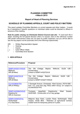 Schedule of Planning Appeals Court and Policy Matters.Pdf