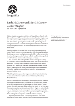 Linda Mccartney and Mary Mccartney Mother Daughter 1St June–2Nd September