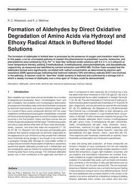 Formation of Aldehydes by Direct Oxidative Degradation of Amino