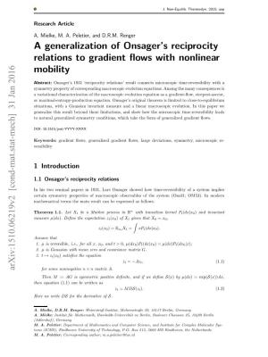 A Generalization of Onsager's Reciprocity Relations to Gradient Flows with Nonlinear Mobility