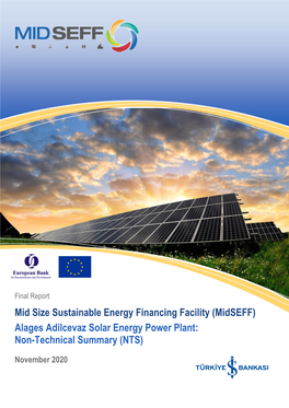 Alages Adilcevaz Solar Energy Power Plant: Non-Technical Summary (NTS)