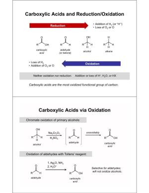 Carboxylic Acids and Reduction/Oxidation Carboxylic