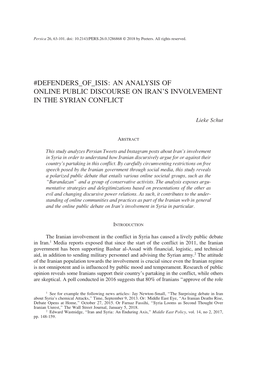 An Analysis of Online Public Discourse on Iran's Involvement in the Syrian