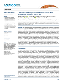 Latitudinal and Longitudinal Patterns of Exhumation in the Andes of North-Central Chile