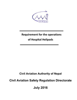 Requirements for the Operations of Hospital Helipads