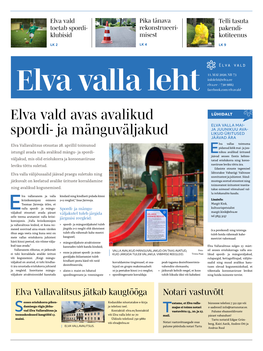 Elva Vald Avas Avalikud Spordi Ja Mängu Väljakud