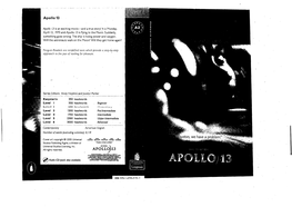 Apollo /3 I5 an Exciting Movie-And a True Story! It I5 Monday