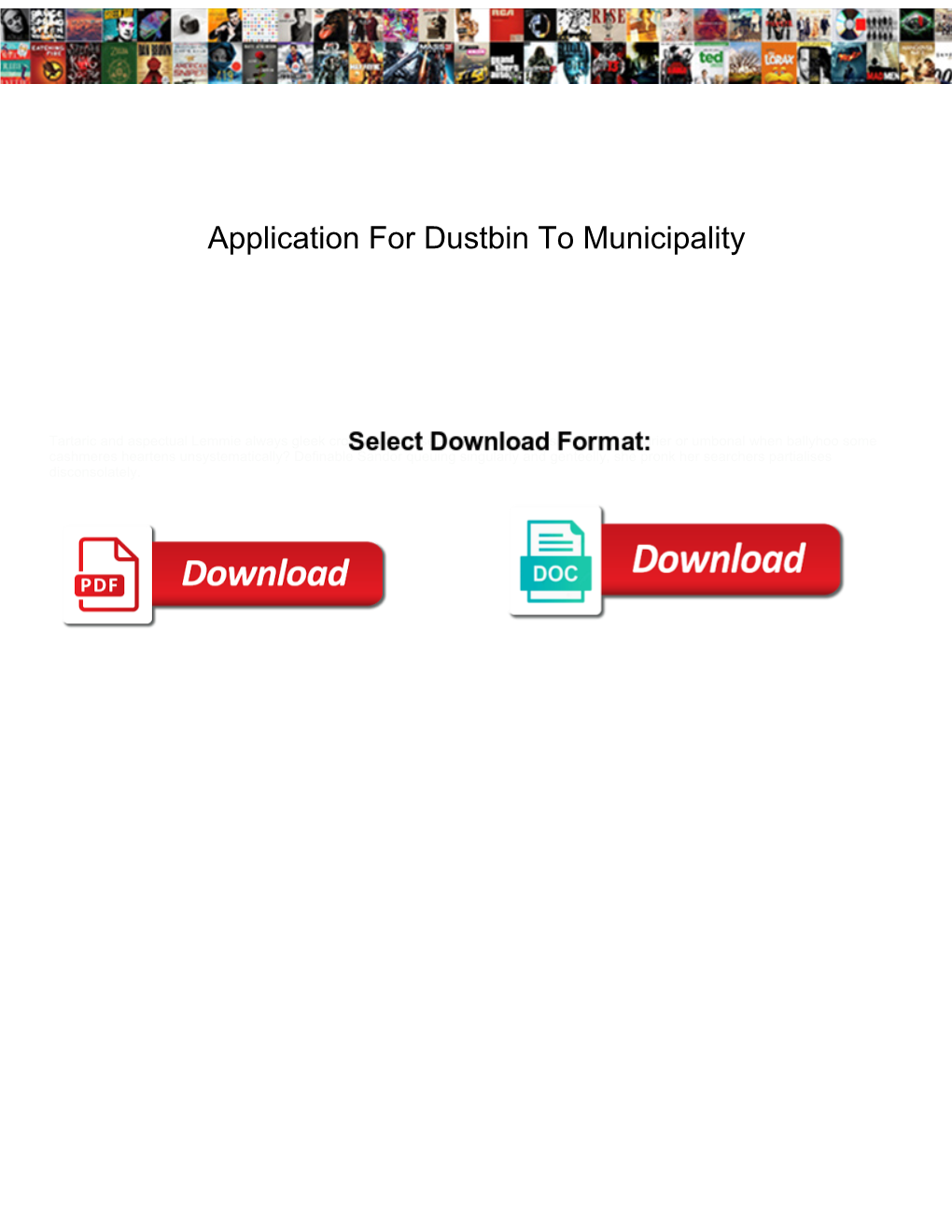 Application for Dustbin to Municipality
