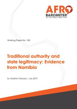 Traditional Authority and State Legitimacy: Evidence from Namibia