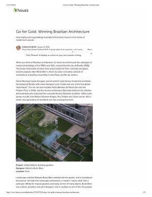 Go for Gold: Winning Brazilian Architecture