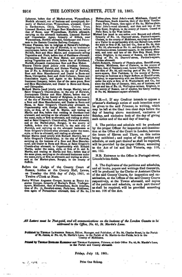 The London Gazette, July 12, 1861