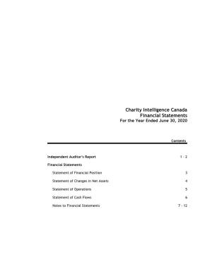 Charity Intelligence Canada Financial Statements for the Year Ended June 30, 2020
