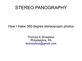 Stereo Panography
