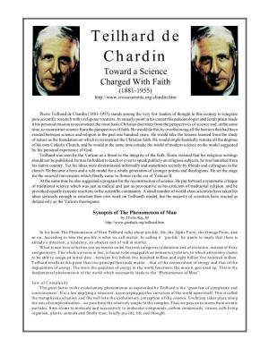 Teilhard De Chardin Toward a Science Charged with Faith (1881-1955)