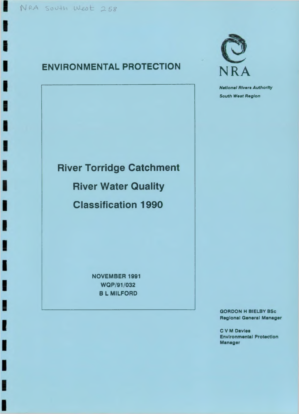 River Torridge Catchment River Water Quality Classification 1990