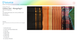 Cotton Sari - Mangalagiri the Art of Weaving by Prof