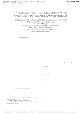 Hypersonic Aeroelasticity and Aerothermoelasticity With