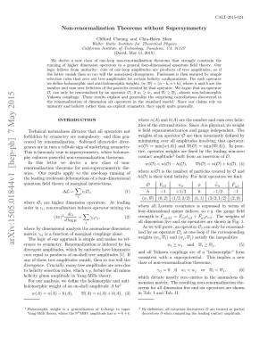 Non-Renormalization Theorems Without Supersymmetry