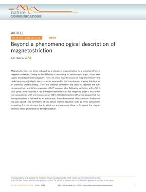 Beyond a Phenomenological Description of Magnetostriction