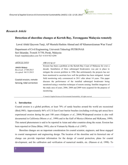 Research Article Detection of Shoreline Changes at Kerteh Bay