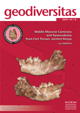Middle Miocene Carnivora and Hyaenodonta from Fort Ternan, Western Kenya