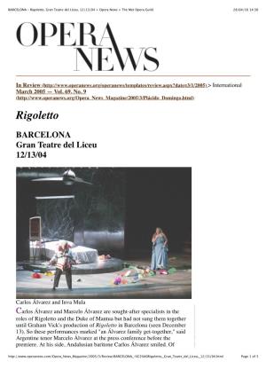 Rigoletto, Gran Teatre Del Liceu, 12/13/04 > Opera News > the Met Opera Guild 28/04/16 14:30