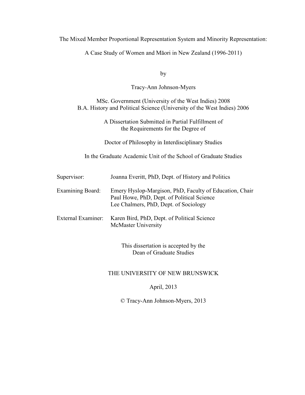 The Mixed Member Proportional Representation System and Minority Representation