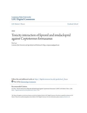 Toxicity Interaction of Fipronil and Imidacloprid Against Coptotermes