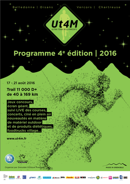 Programme 4E Édition | 2016 Chalets De La Barrière