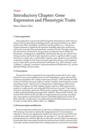 Gene Expression and Phenotypic Traits Yuan-Chuan Chen