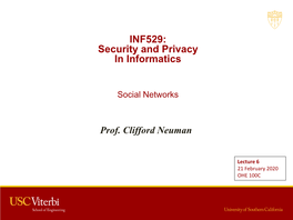 INF529: Security and Privacy in Informatics