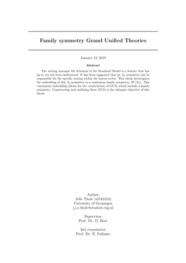 Family Symmetry Grand Unified Theories