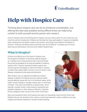 Help with Hospice Care
