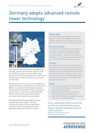 Germany Adopts Advanved Remote Tower Technology