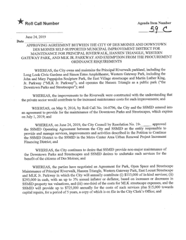 Approving Agreement Between the City of Des Moines