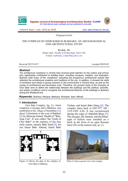 53 Original Article the COMPLEX of CHOR BAKR in BUKHARA